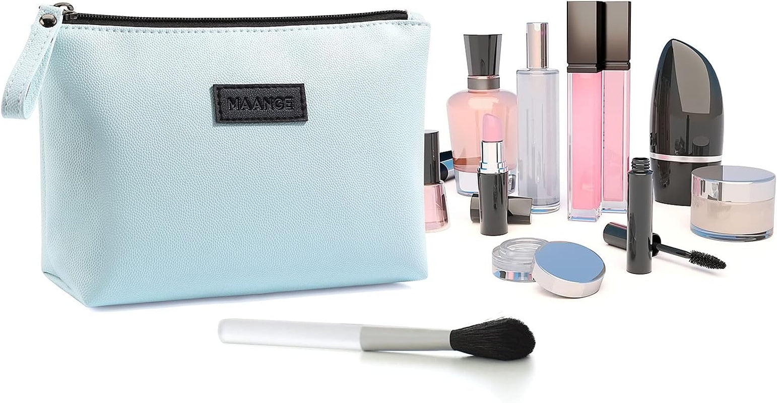 Cosmetic Bags for Women Small Makeup Bag for Purse Pu Leather Makeup Pouch Travel Makeup Bag with Zipper Make up Bag for Travelling